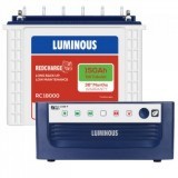 Luminous Eco Watt +850VA Square Wave Inverter & Luminous Red Charge TT18000 150AH Tall Tubular Batt